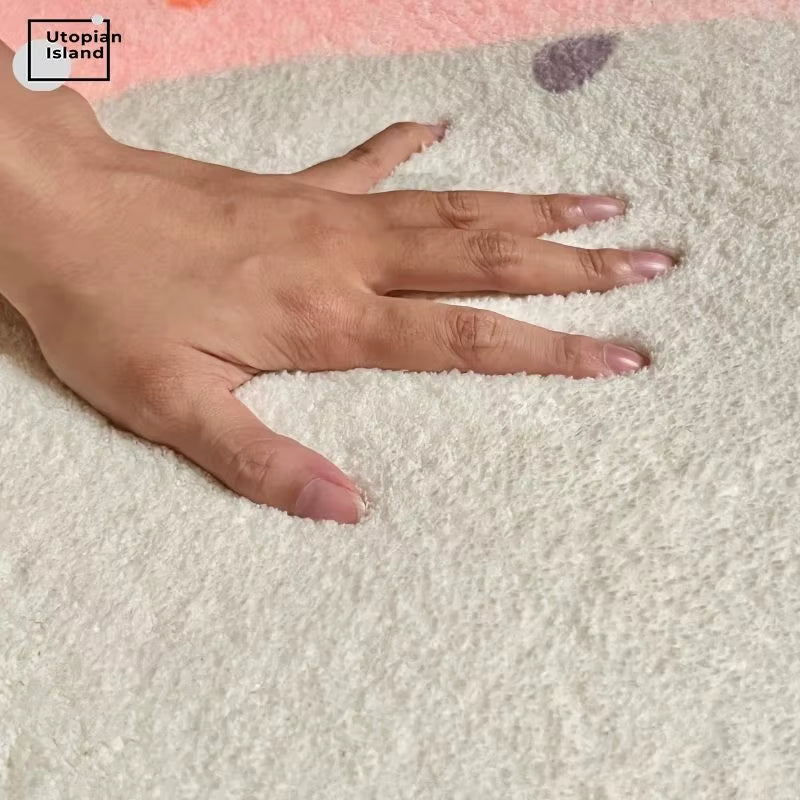 Rainbow round Carpet Modern Living Room Fluffy Rug Furry Mat for Children Baby Bedroom Carpet Home Carpets Room Kids Fur Rug Mat