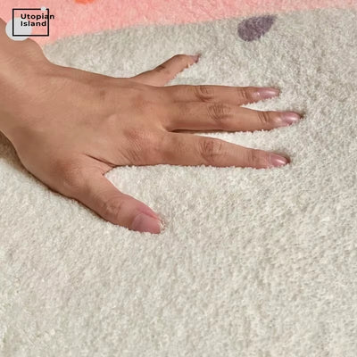 Rainbow round Carpet Modern Living Room Fluffy Rug Furry Mat for Children Baby Bedroom Carpet Home Carpets Room Kids Fur Rug Mat