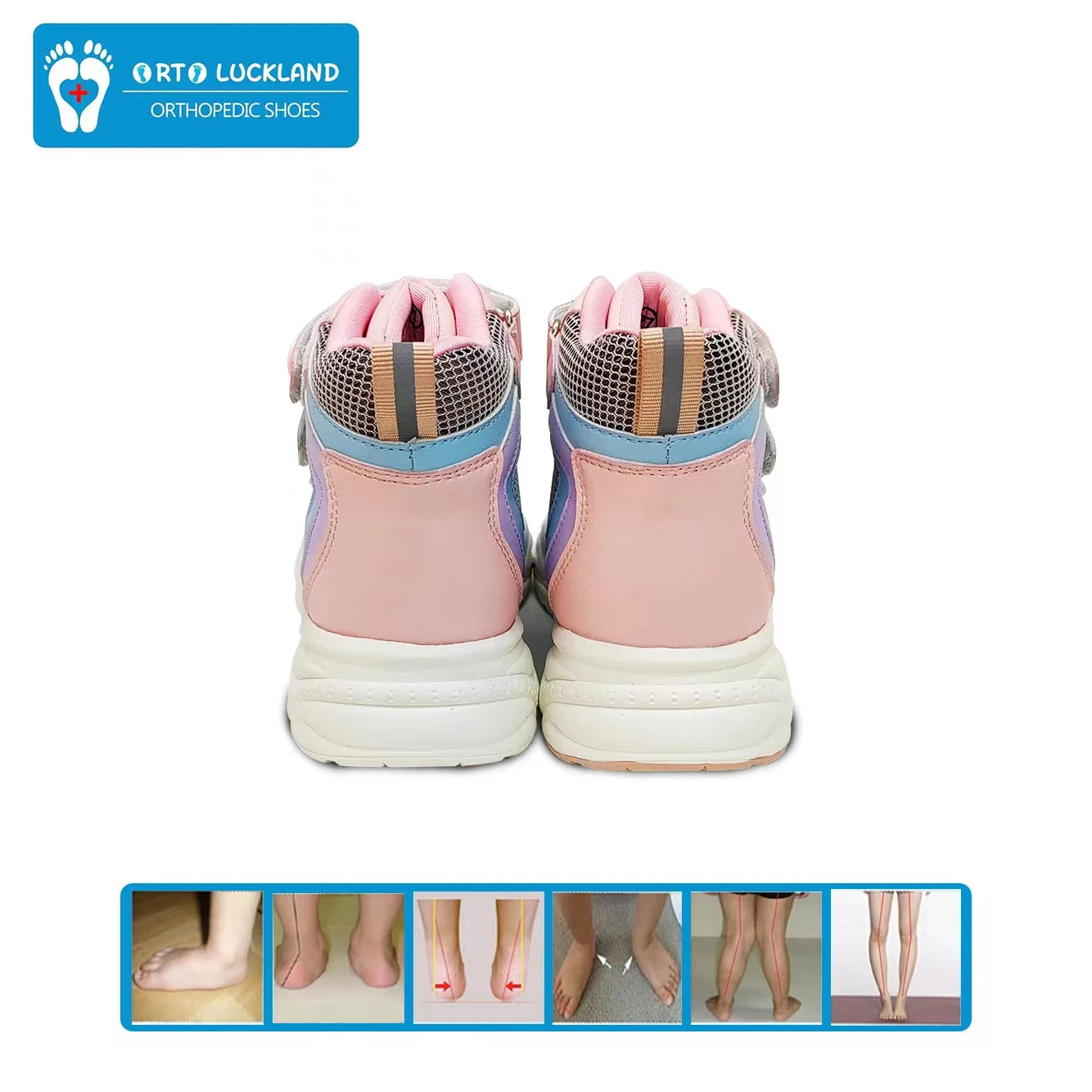 Girl Children Sneakers Orthopedic Shoes for Kid Leather Toddlers Ankle Support Flatfeet Orthotics Footwear 2-7 Year