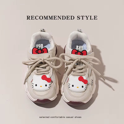 Hello Kitty Sport Shoes Kids Casual Sneakers Sanrio Anime Tennis Shoes Girls Basket Shoes Fashion Breathable Running Shoes