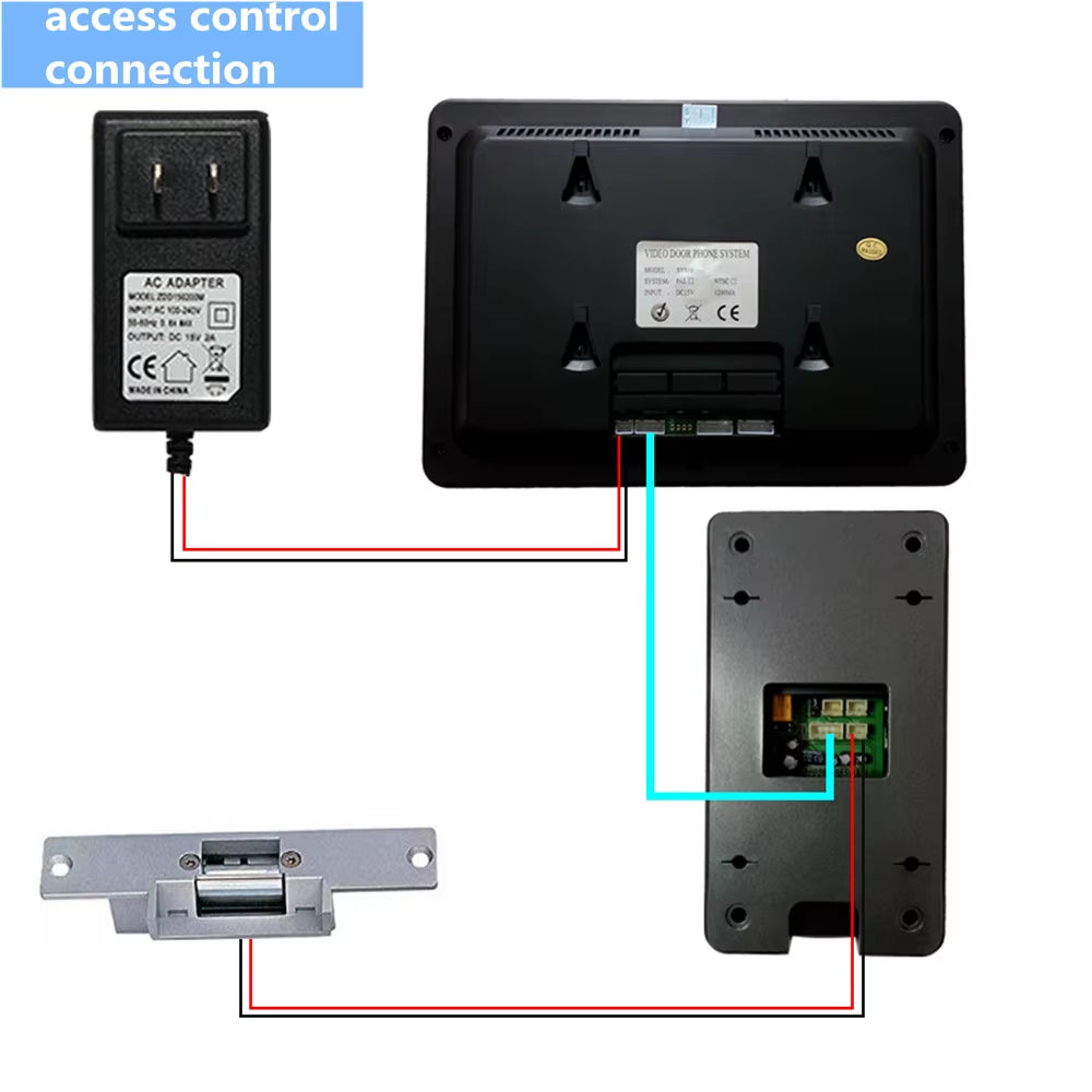 Video Intercom Access Control System Door Camera Waterproof 1000TVL RFID Electric Door Lock 7" Video Door Phone Entry System