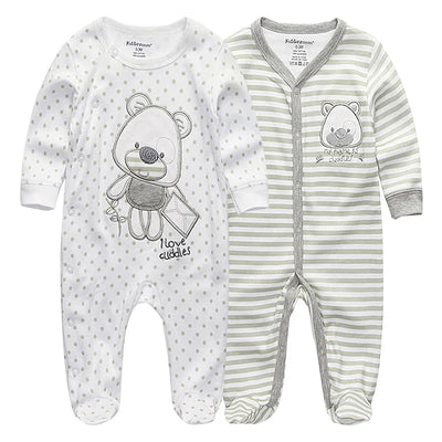 Unisex Baby Organic Cotton Snap Footed Sleep and Play Pajamas Long Sleeve Bodysuit for Newborn Boy and Girl Clothes Bebe