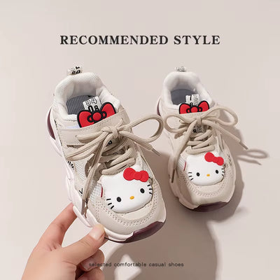 Hello Kitty Sport Shoes Kids Casual Sneakers Sanrio Anime Tennis Shoes Girls Basket Shoes Fashion Breathable Running Shoes