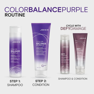 Joico Color Balance Purple Shampoo and Conditioner for Blonde Hair, Protection for Colour Treated Hair, Moisturizes & Shields Damaged Hair, with Keratin and Green Tea Extract