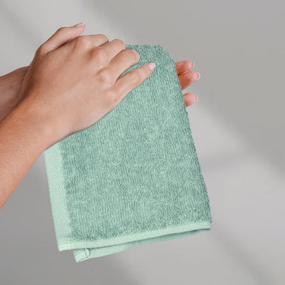 Terry Cotton Washcloths - Pack of 24, Seafoam Green