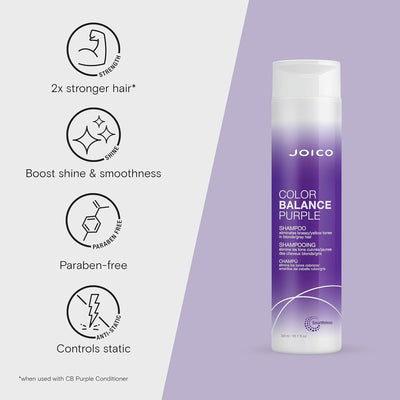 Joico Color Balance Purple Shampoo and Conditioner for Blonde Hair, Protection for Colour Treated Hair, Moisturizes & Shields Damaged Hair, with Keratin and Green Tea Extract