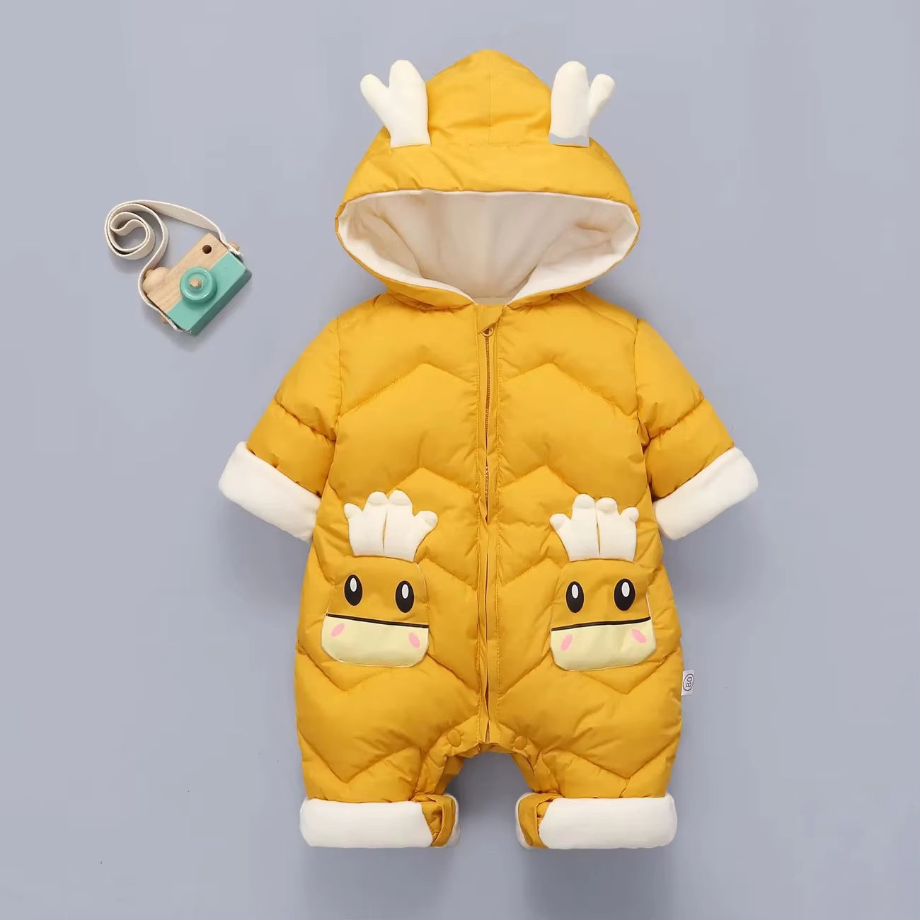 2025 Baby Winter Snowsuit plus Velvet Thick Baby Boys Jumpsuit 0-2 Years Newborn Romper Baby Girls Overalls Toddler Coat