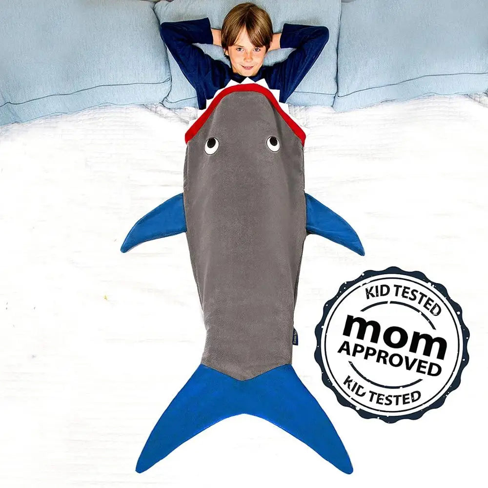 Shark Mermaid Tail Blanket for Children and Kids, Sleeping Sack, Sofa Bed Throw, Adult Bed Blanket