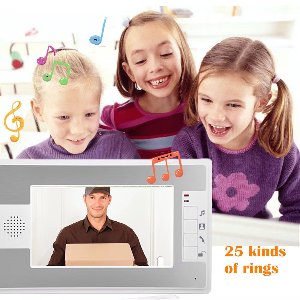 Video Intercom Access Control System Door Camera Waterproof 1000TVL RFID Electric Door Lock 7" Video Door Phone Entry System