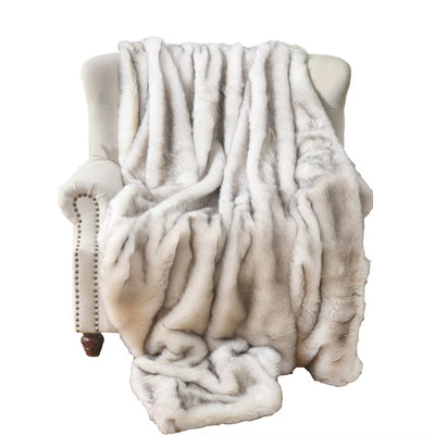 Double Layers Faux Fur Blankets for Beds Soft Warm Mink Throw Acrylic Long Pile Home Decor Imitated Fox Fur Throw Blankets