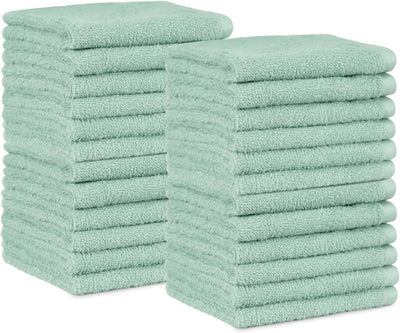 Terry Cotton Washcloths - Pack of 24, Seafoam Green