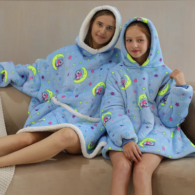 Oversized Hoodie Blanket for Adults and Children, Wearable TV Blankets, Warm Fleece Blanket, Hoody Blanket Koc Mantas Gown