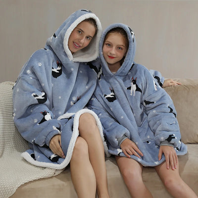 Oversized Hoodie Blanket for Adults and Children, Wearable TV Blankets, Warm Fleece Blanket, Hoody Blanket Koc Mantas Gown