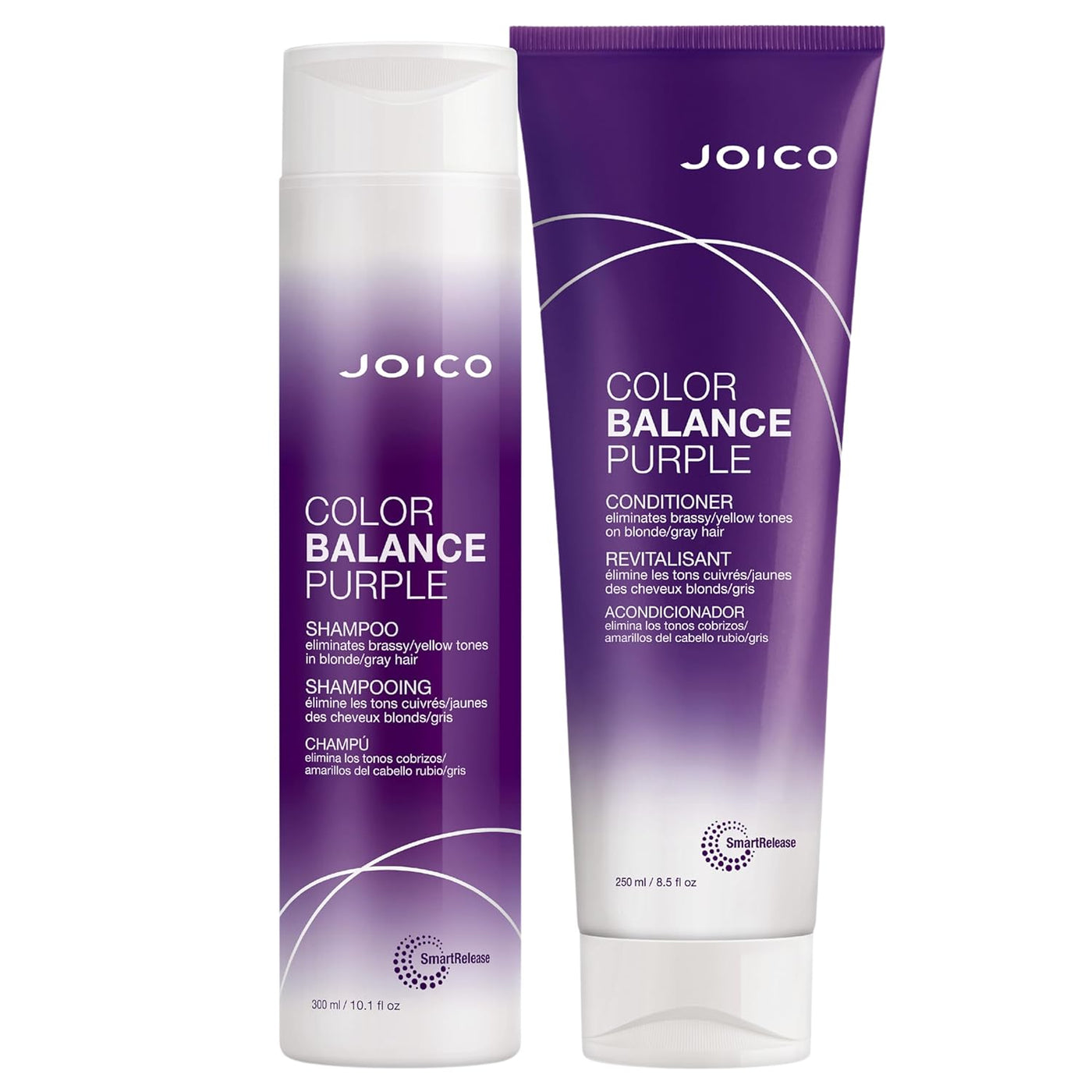 Joico Color Balance Purple Shampoo and Conditioner for Blonde Hair, Protection for Colour Treated Hair, Moisturizes & Shields Damaged Hair, with Keratin and Green Tea Extract