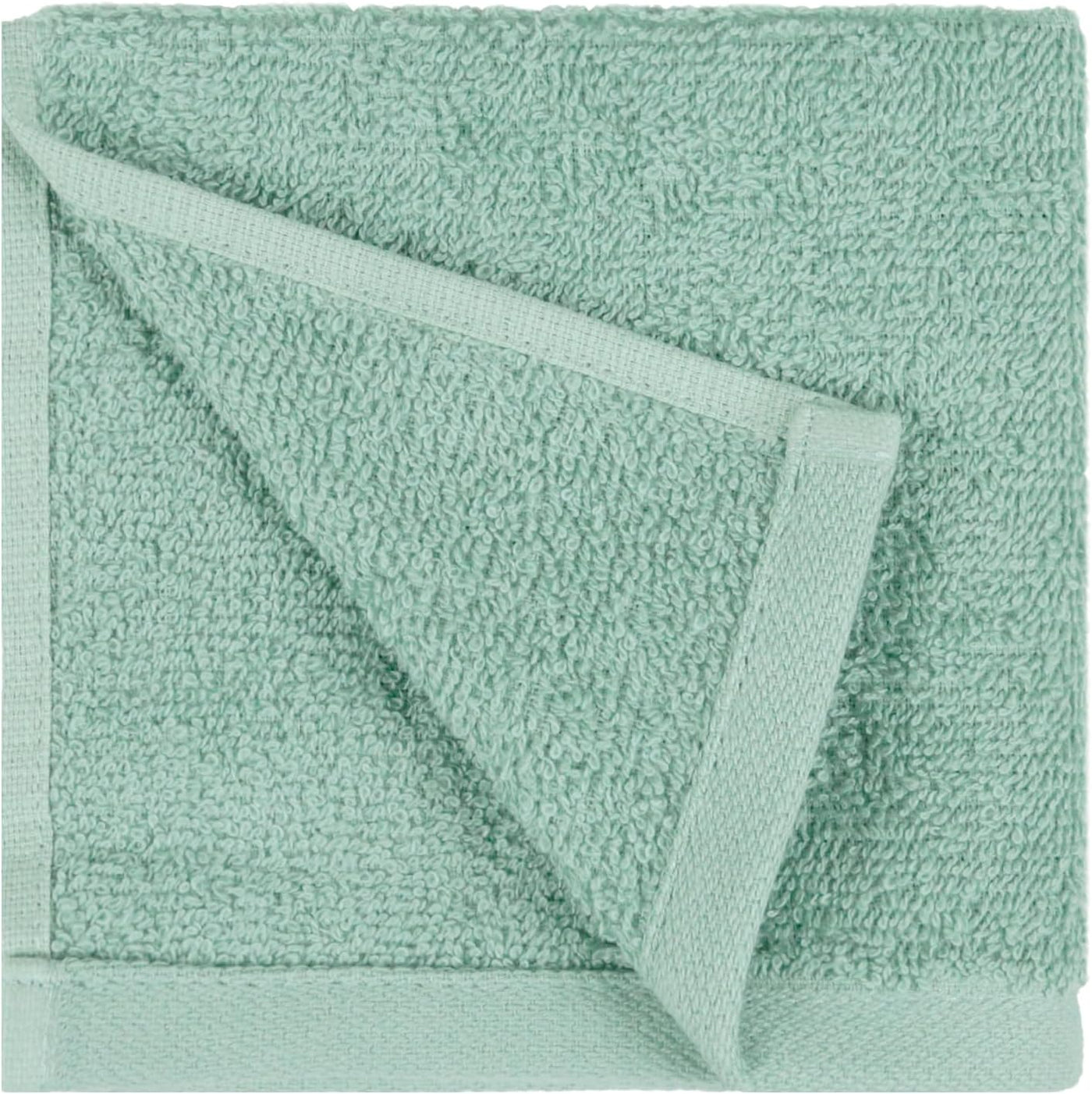 Terry Cotton Washcloths - Pack of 24, Seafoam Green