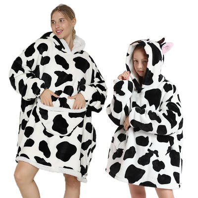 Oversized Hoodie Blanket for Adults and Children, Wearable TV Blankets, Warm Fleece Blanket, Hoody Blanket Koc Mantas Gown