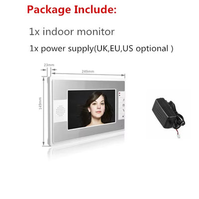 Video Intercom Access Control System Door Camera Waterproof 1000TVL RFID Electric Door Lock 7" Video Door Phone Entry System