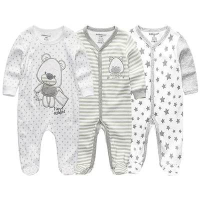Unisex Baby Organic Cotton Snap Footed Sleep and Play Pajamas Long Sleeve Bodysuit for Newborn Boy and Girl Clothes Bebe