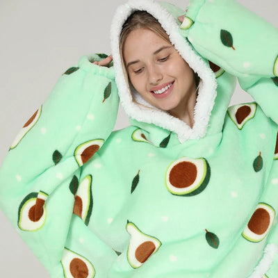 Oversized Hoodie Blanket for Adults and Children, Wearable TV Blankets, Warm Fleece Blanket, Hoody Blanket Koc Mantas Gown