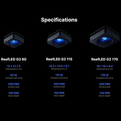 Redsea Reefled G2 Series New Version Smart WIFI Coral Aquarium Saltwater Light Red Sea G2 60 115 170