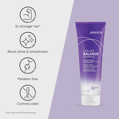 Joico Color Balance Purple Shampoo and Conditioner for Blonde Hair, Protection for Colour Treated Hair, Moisturizes & Shields Damaged Hair, with Keratin and Green Tea Extract