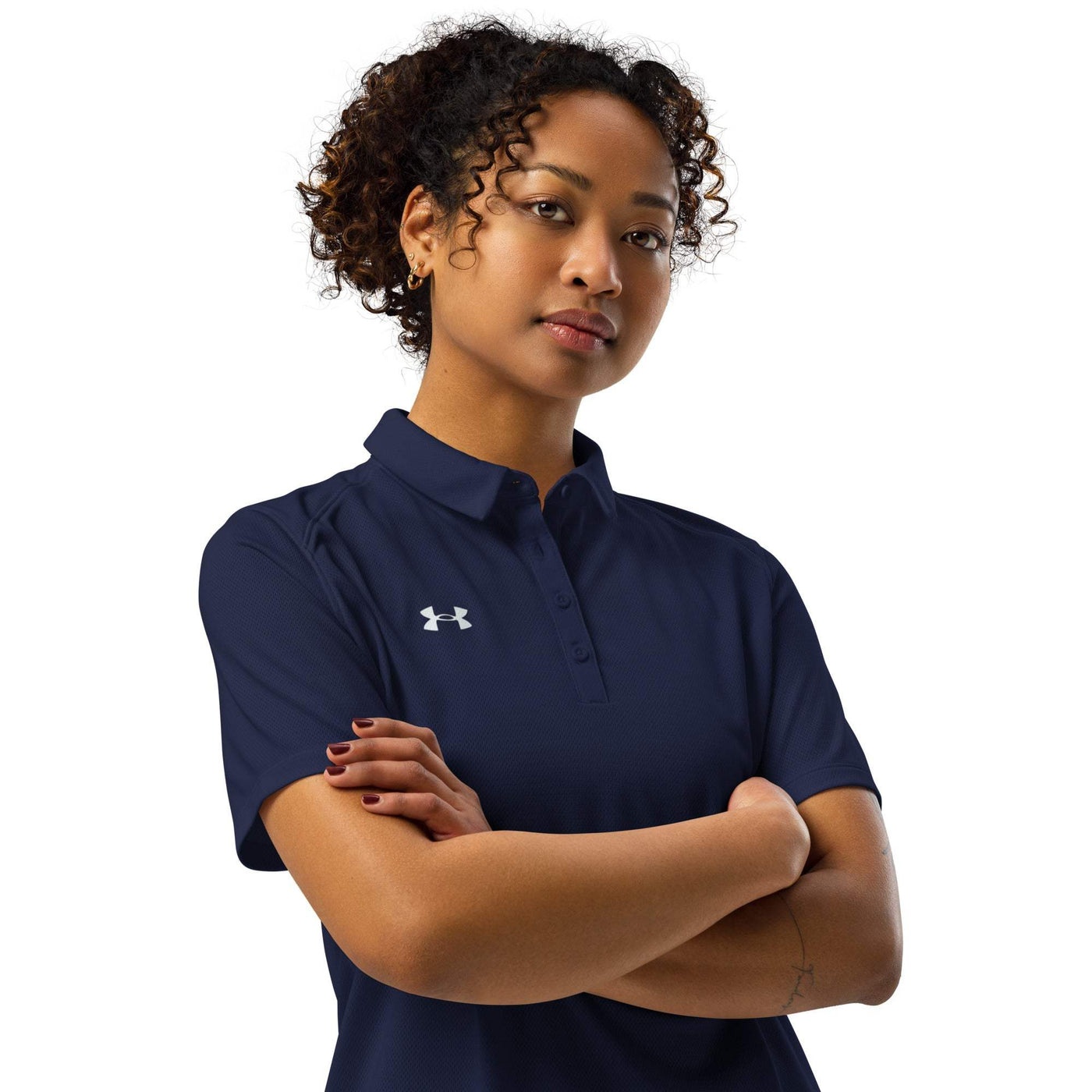 Under Armour® women’s polo navy breathable anti-odor lightweight performance shirt
